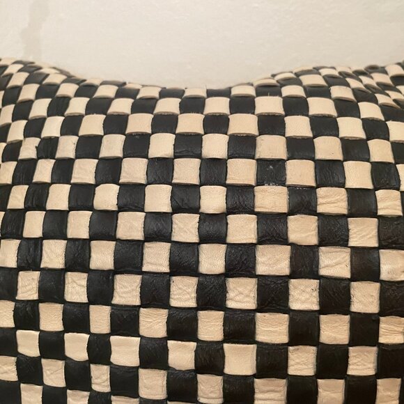 Clare V Grande Fanny Black and Cream Woven Checker - Picture 8 of 9